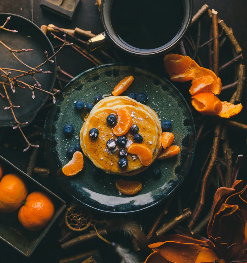 Fruity Pancake with Orange & Blueberry