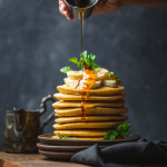 Strawberry Oatmeal Pancake with Honey Syrup